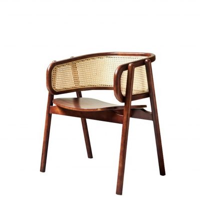 Escuelas Nordic Wood Cane Wicker Rattan Back Silla de comedor Sala de estar Silla de comedor de caña de relajación de rattan negro