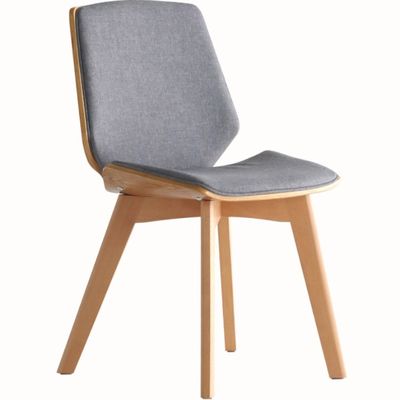 Economía comercial silla de comedor de tela con patas de madera maciza y diseño de tela moderna