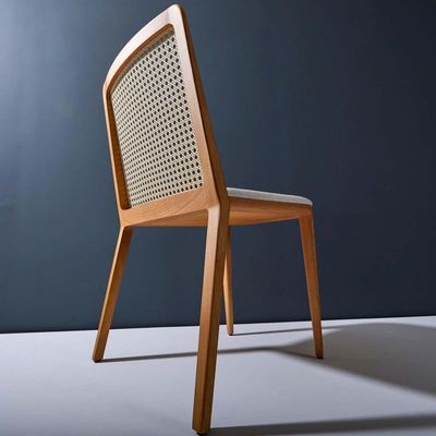 Cadro de madera maciza silla de comedor de ratán diseño nórdico moderno con madera de cerezo