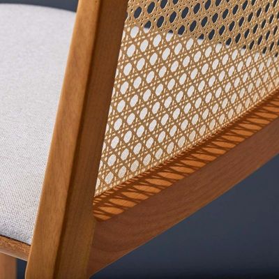 Cadro de madera maciza silla de comedor de ratán diseño nórdico moderno con madera de cerezo