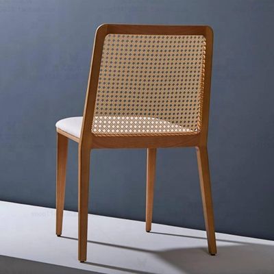 Muebles generales de comedor silla de comedor de madera maciza con asiento de rotín y respaldo de caña