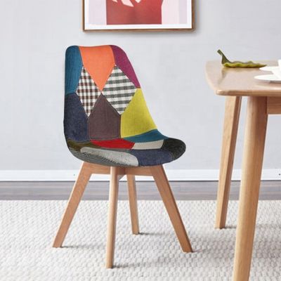 Sin tejido plegado sillas de recepción de lino con respaldo almohadilla suave tulipán mosaico silla escandinava para la cocina