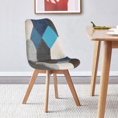 Sin tejido plegado sillas de recepción de lino con respaldo almohadilla suave tulipán mosaico silla escandinava para la cocina