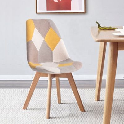 Sin tejido plegado sillas de recepción de lino con respaldo almohadilla suave tulipán mosaico silla escandinava para la cocina