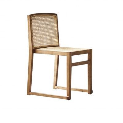 Ahorro de espacio Apilado sillas de comedor de madera de ratán estilo nórdico moderno para comidas cómodas
