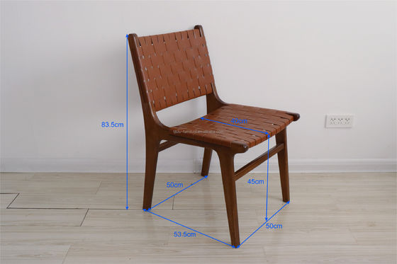 Moderno nórdico luz lujosa silla de montar de cuero de madera sólida silla de comedor de madera para el hotel de familia