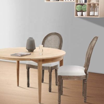 Silla de brazo de madera con altura ajustable en estilo de diseño europeo para comedores franceses de lujo vintage