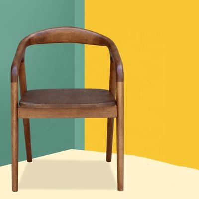 Silla de comedor de madera sólida de lujo antiguo Silla de marco de madera para comedor Restaurante Café Hotel