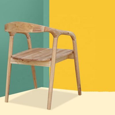 Silla de comedor de madera sólida de lujo antiguo Silla de marco de madera para comedor Restaurante Café Hotel