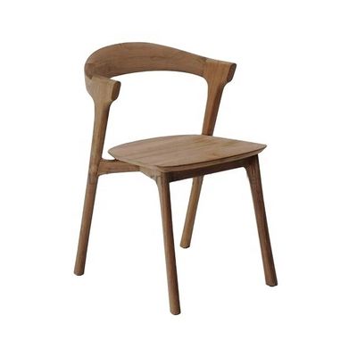 Silla de comedor de madera sólida de teca / ceniza Hotel de granja Simple Creative al aire libre