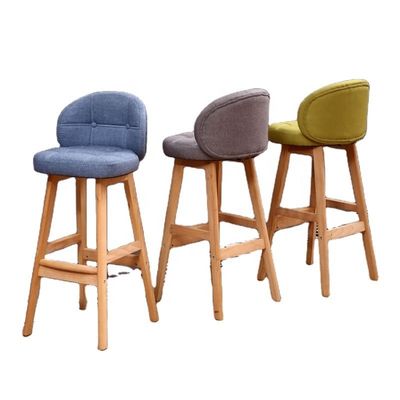 Muebles comerciales Muebles de bar de bambú moderno con cojín de algodón gris suave