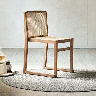 Muebles de comedor silla de comedor de madera sólida moderna para banquetes silla de rotín apilada NO plegada