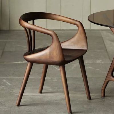 Silla de comedor de lujo de nuez negra silla de madera maciza silla de espalda moderna silla de comedor nórdica de ocio para una experiencia gastronómica elegante