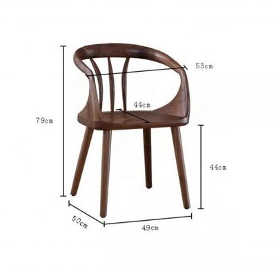 Silla de comedor de lujo de nuez negra silla de madera maciza silla de espalda moderna silla de comedor nórdica de ocio para una experiencia gastronómica elegante