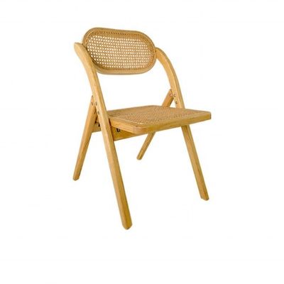 Sillones plegables de madera sólida de ratan para eventos de estilo rústico colores opcionales y diseño duradero