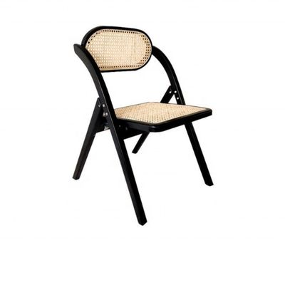 Sillones plegables de madera sólida de ratan para eventos de estilo rústico colores opcionales y diseño duradero