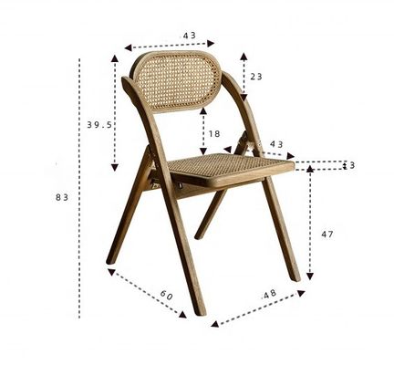 Sillones plegables de madera sólida de ratan para eventos de estilo rústico colores opcionales y diseño duradero