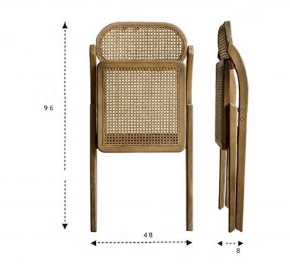 Sillones plegables de madera sólida de ratan para eventos de estilo rústico colores opcionales y diseño duradero