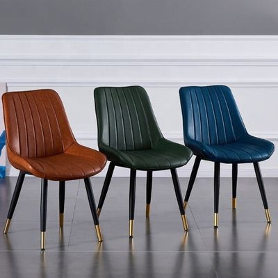 Silla de ocio de piernas metálicas de diseño moderno para oficina en el hogar y comedor de cafetería