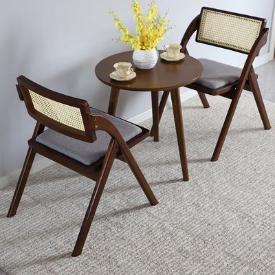 Silla plegable de madera para restaurantes sillas de comedor duraderas de ratán de color natural / nuez