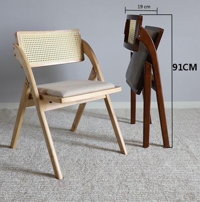 Silla plegable de madera para restaurantes sillas de comedor duraderas de ratán de color natural / nuez