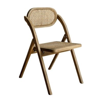 Cuadro de madera de caucho Restaurante plegable silla de comedor de ratán para eventos de bodas