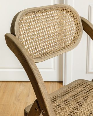 Cuadro de madera de caucho Restaurante plegable silla de comedor de ratán para eventos de bodas
