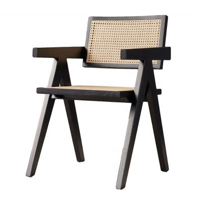 Restaurante moderno con reposabrazos de ratán silla de comedor de caña en material sólido y diseño moderno