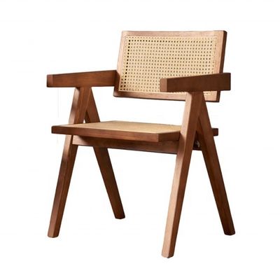Restaurante moderno con reposabrazos de ratán silla de comedor de caña en material sólido y diseño moderno