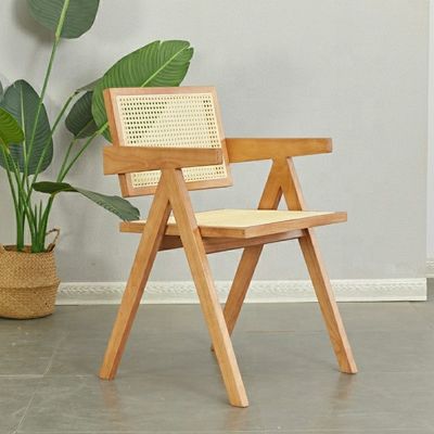 Restaurante moderno con reposabrazos de ratán silla de comedor de caña en material sólido y diseño moderno