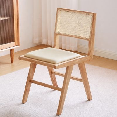 Inicio Muebles Restaurante nórdico antiguo Silla de ratan/hiedra de madera sólida Silla de comedor de madera sólida con estilo de diseño contemporáneo