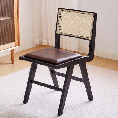 Inicio Muebles Restaurante nórdico antiguo Silla de ratan/hiedra de madera sólida Silla de comedor de madera sólida con estilo de diseño contemporáneo