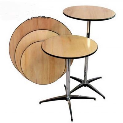 Color personalizado de madera cuadrada de mesa redonda con marco de metal para cócteles de restaurante en un diseño nórdico moderno simple