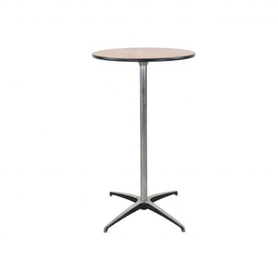 Color personalizado de madera cuadrada de mesa redonda con marco de metal para cócteles de restaurante en un diseño nórdico moderno simple
