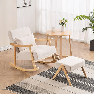 Suministro directo silla mecedora de madera de estilo nórdico silla mecedora de madera sólida para muebles de sala de estar y específicos