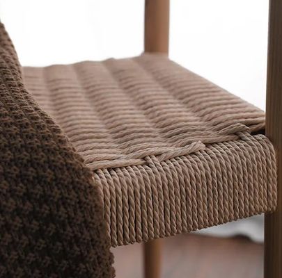 Silla de cordón tejido Silla nórdica para sala de estar Sala de reuniones W59*D47*H73CM acabado lacado madera moderna