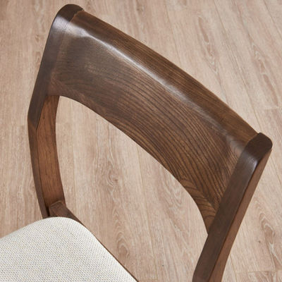 Diseños personalizados Estilo de diseño Elegante silla de comedor de madera sólida nórdica con asiento de cuero de PU
