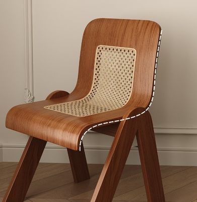 Silla de salón de madera sólida de ceniza en estilo clásico moderno con ratán y nuez en estilo silla de ocio