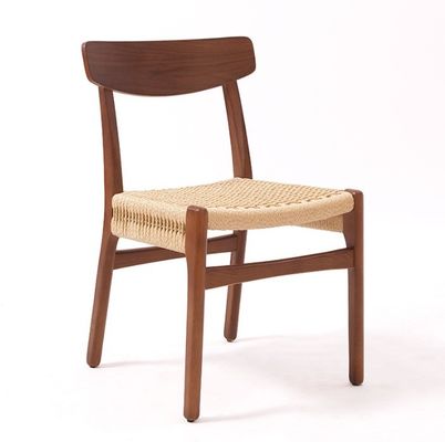 Silla de comedor de madera sólida de cordón tejido moderno para restaurante de hotel W50*D50*H77 cm Embalaje de correo Y