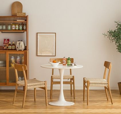 Silla de comedor de madera sólida de cordón tejido moderno para restaurante de hotel W50*D50*H77 cm Embalaje de correo Y