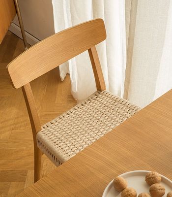 Silla de comedor de madera sólida de cordón tejido moderno para restaurante de hotel W50*D50*H77 cm Embalaje de correo Y