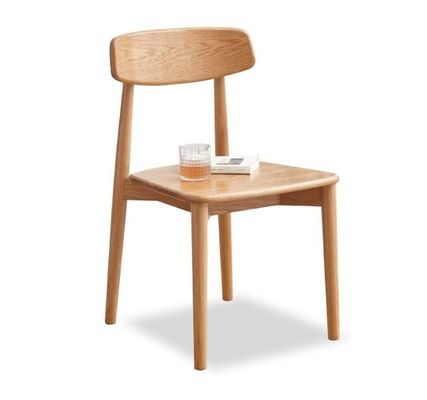 Silla de comedor apilable para restaurante moderno hecha de madera sólida en color natural