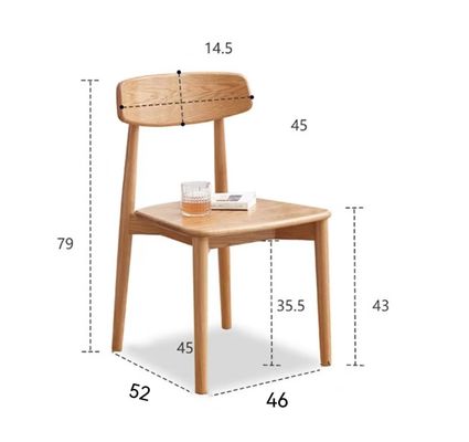 Silla de comedor apilable para restaurante moderno hecha de madera sólida en color natural