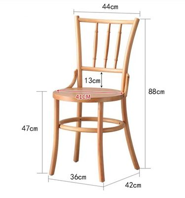 Silla de comedor de diseño moderno de ratan y madera sólida para restaurante W36*D42*H88 cm