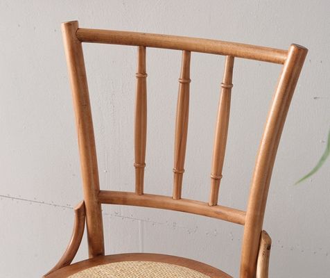 Silla de comedor de diseño moderno de ratan y madera sólida para restaurante W36*D42*H88 cm