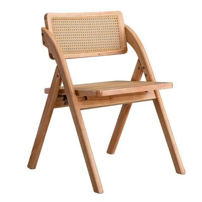 Servicio OEM Aceptado Ratan natural silla de comedor de madera sólida Muebles con diseño plegable