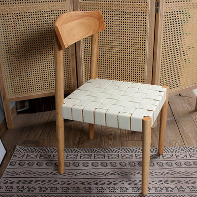 Asiento de madera maciza trenzada silla de comedor muebles acabado lacado con diseños personalizados para restaurantes