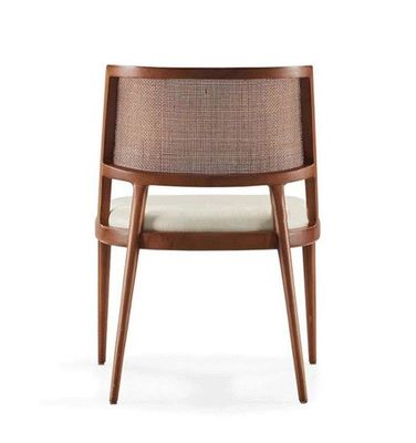 Muebles de comedor de lujo Rattan de madera maciza PU asiento de cuero silla de comedor para restaurante con y servicio OEM aceptado