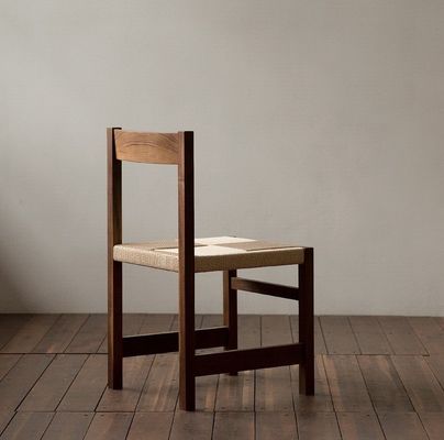 Color natural cuerda tejida de madera maciza trenzado asiento silla de comedor para restaurante con una exquisita artesanía