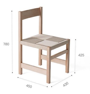 Color natural cuerda tejida de madera maciza trenzado asiento silla de comedor para restaurante con una exquisita artesanía